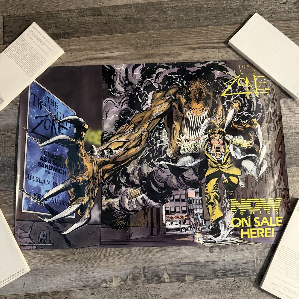 1990 SIGNED Promo Poster Now Comics 17 X 25 The Twilight Zone Neal Adams READ